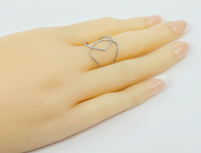 18k White Gold Interlaced Criss Cross Diamond Ring
