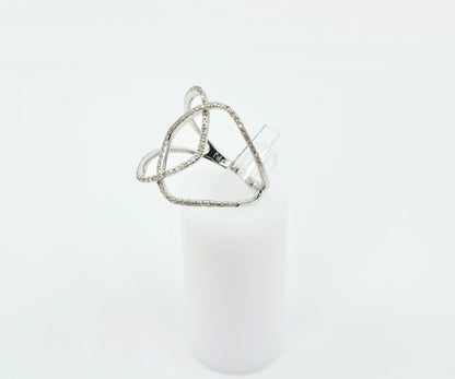 18k White Gold Interlaced Criss Cross Diamond Ring
