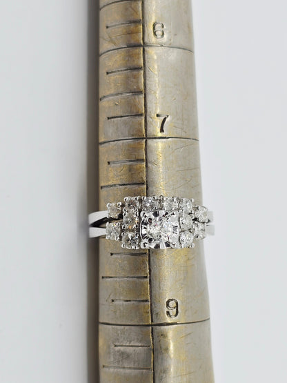 14K White Gold Diamond Engagement & Band Ring Set