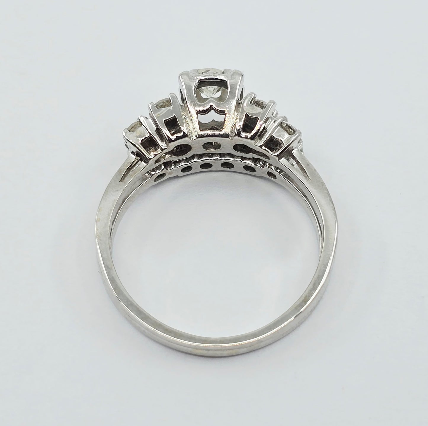 14K White Gold Diamond Engagement & Band Ring Set