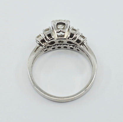 14K White Gold Diamond Engagement & Band Ring Set