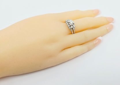 14K White Gold Diamond Engagement & Band Ring Set