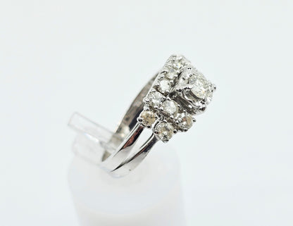 14K White Gold Diamond Engagement & Band Ring Set