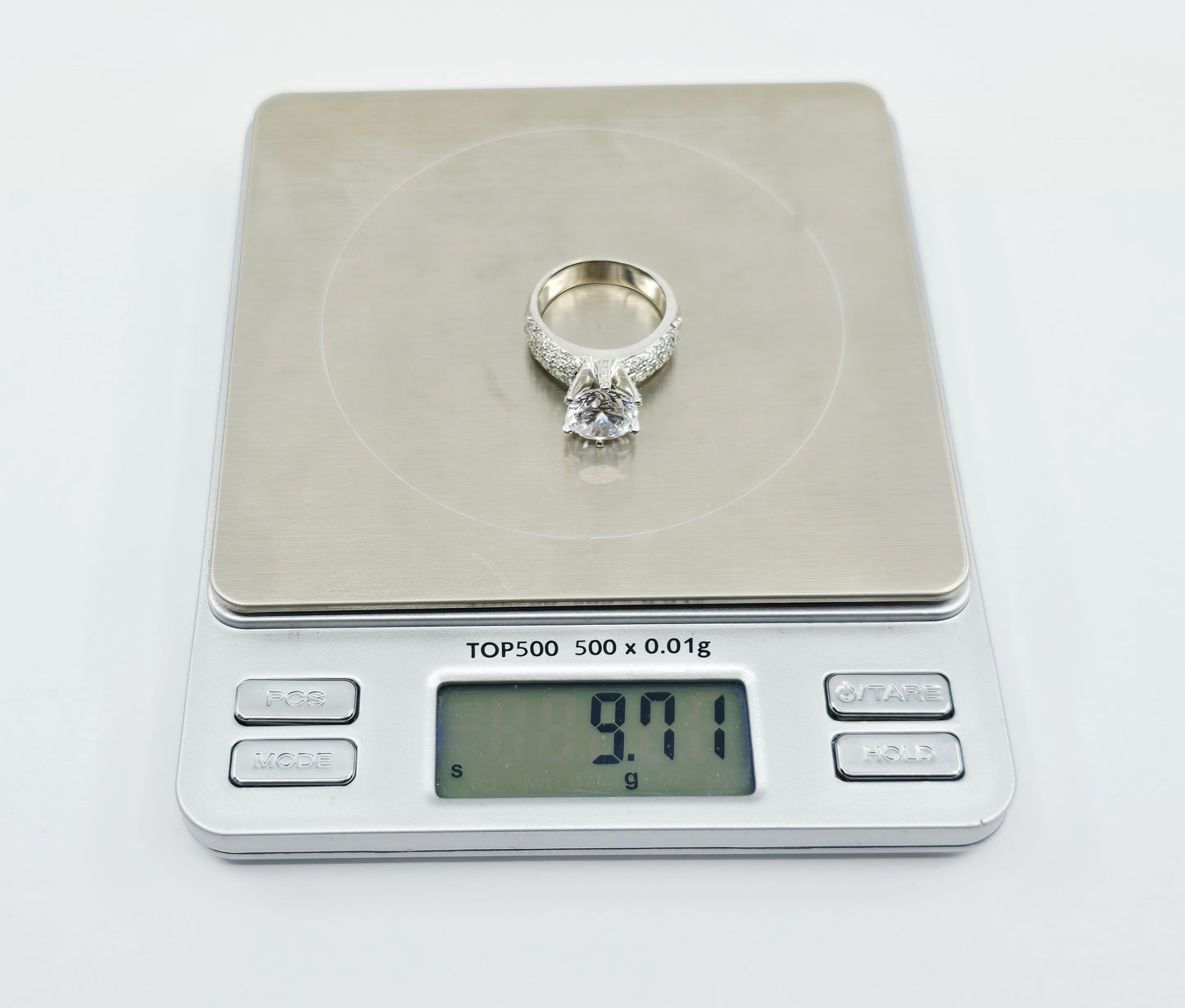14K White Gold Ladies CZ Engagement Ring