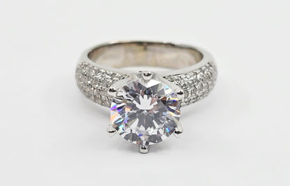 14K White Gold Ladies CZ Engagement Ring