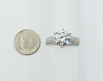 14K White Gold Ladies CZ Engagement Ring