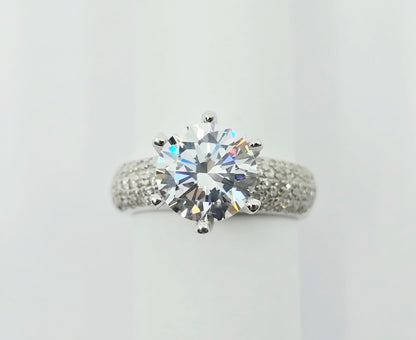 14K White Gold Ladies CZ Engagement Ring