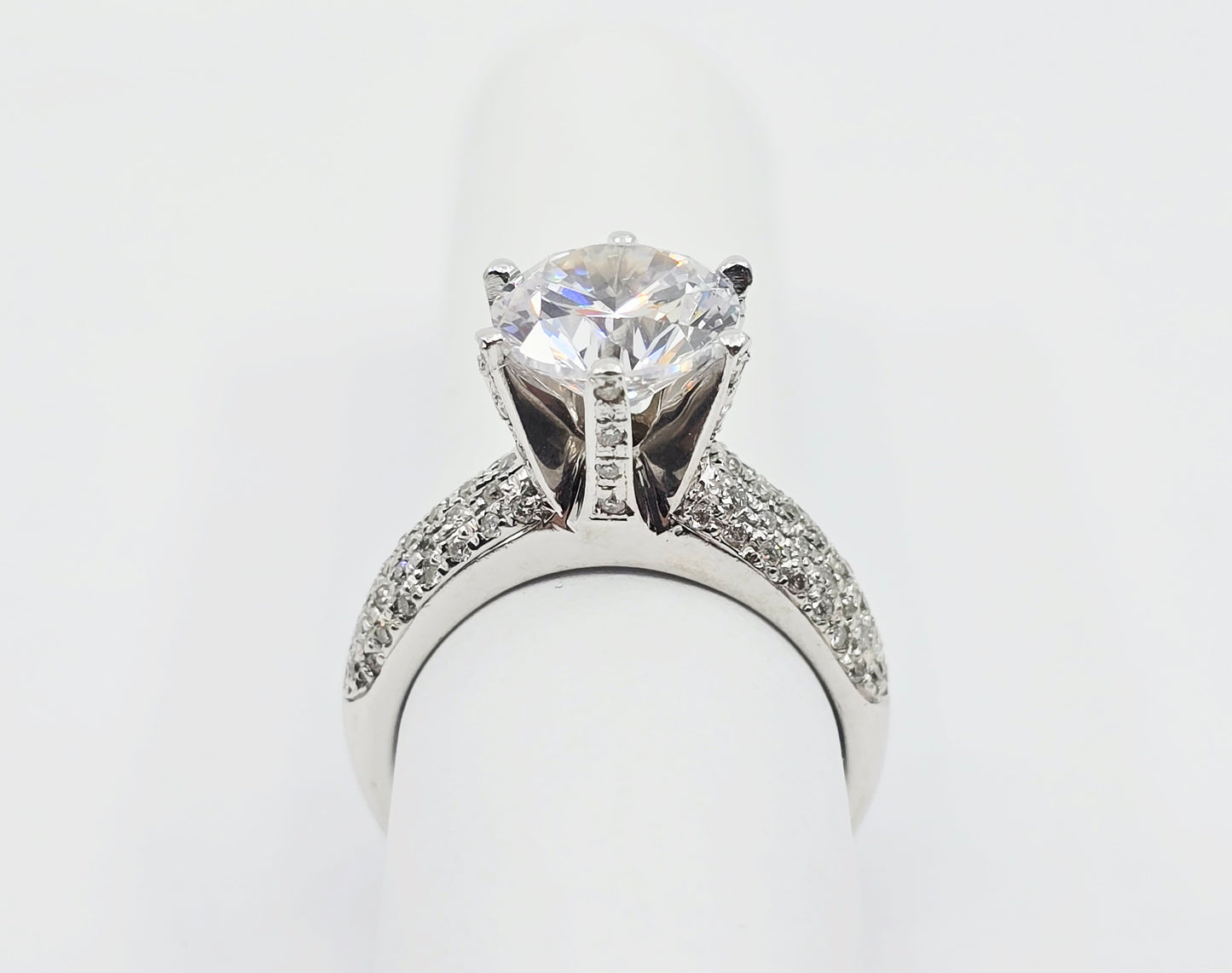 14K White Gold Ladies CZ Engagement Ring