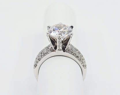 14K White Gold Ladies CZ Engagement Ring