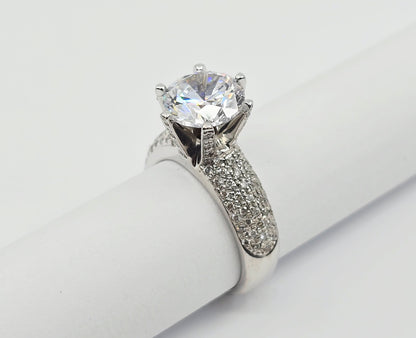14K White Gold Ladies CZ Engagement Ring