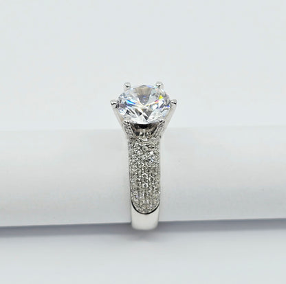 14K White Gold Ladies CZ Engagement Ring