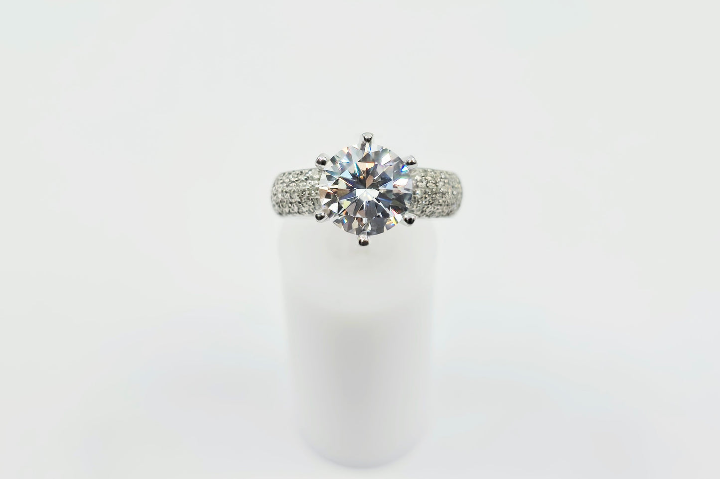 14K White Gold Ladies CZ Engagement Ring