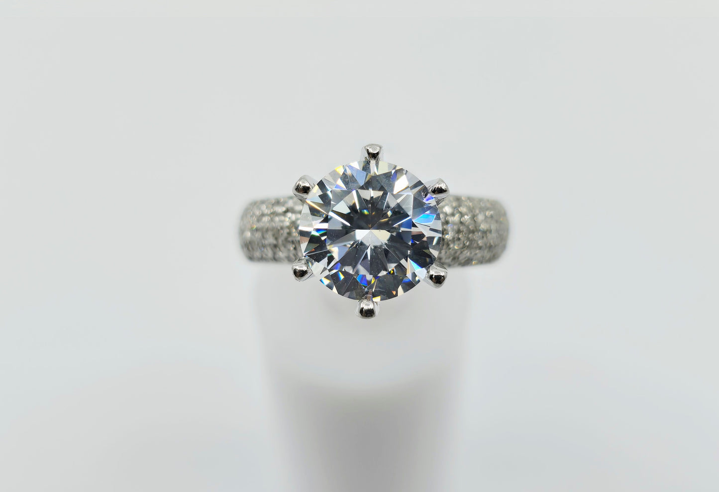 14K White Gold Ladies CZ Engagement Ring