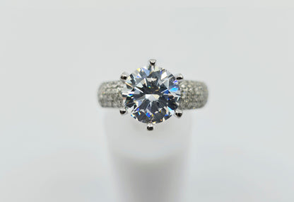 14K White Gold Ladies CZ Engagement Ring