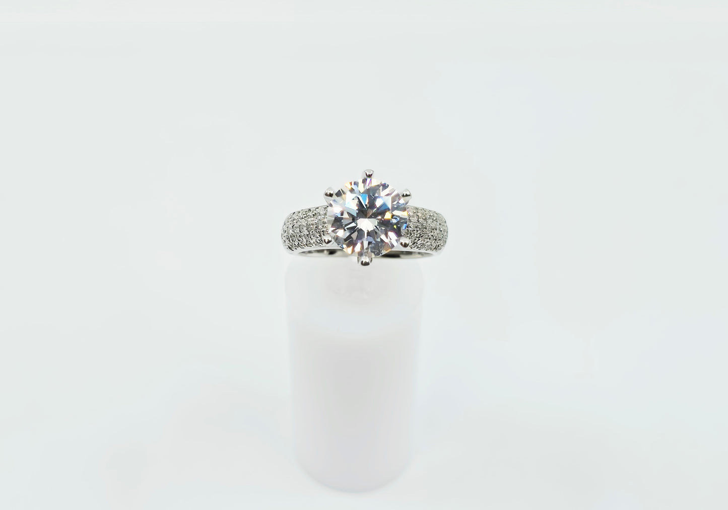 14K White Gold Ladies CZ Engagement Ring