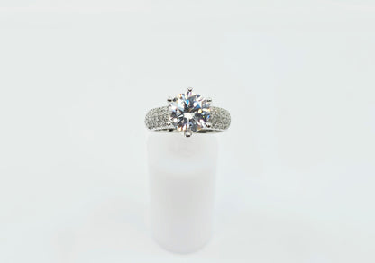 14K White Gold Ladies CZ Engagement Ring