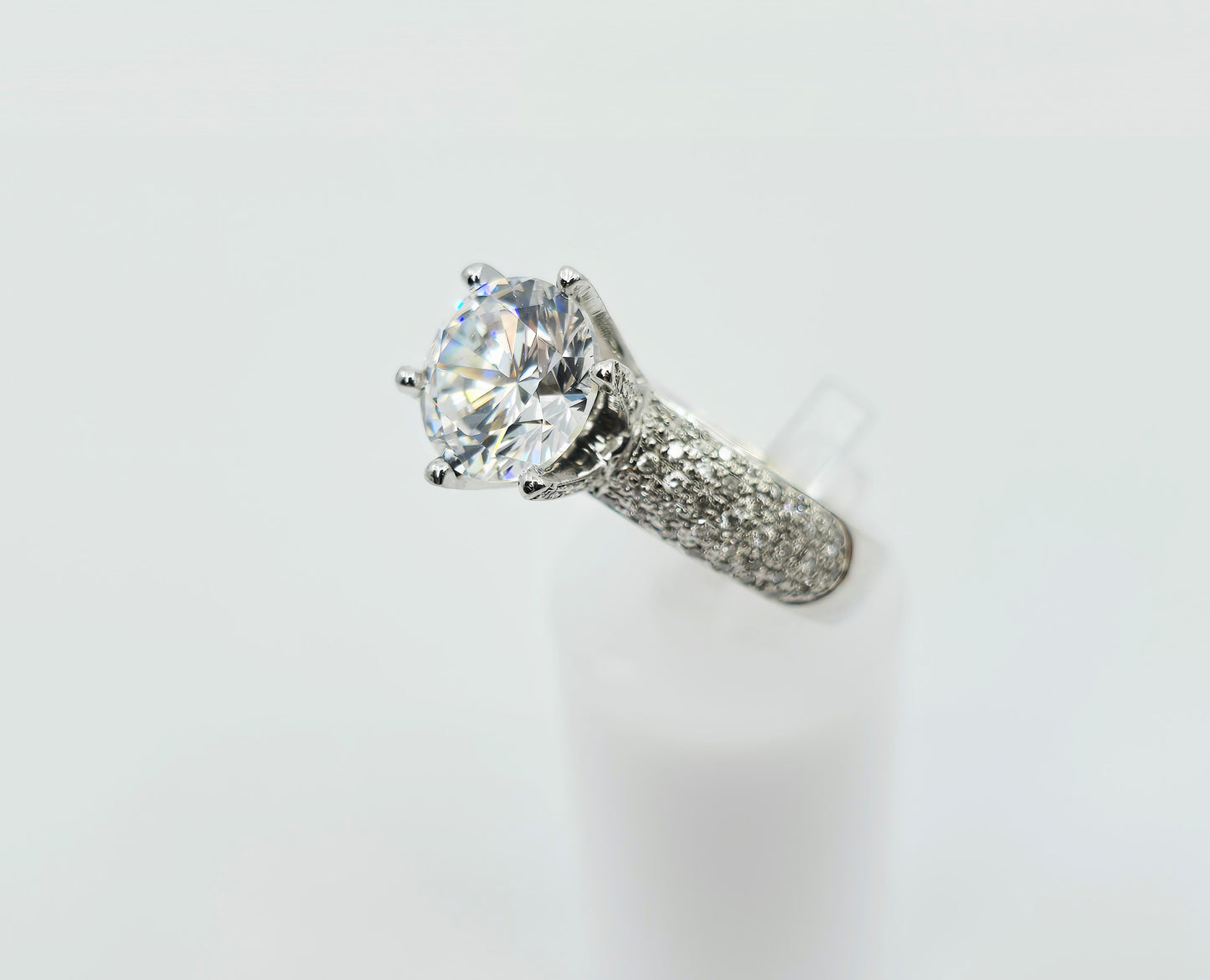 14K White Gold Ladies CZ Engagement Ring