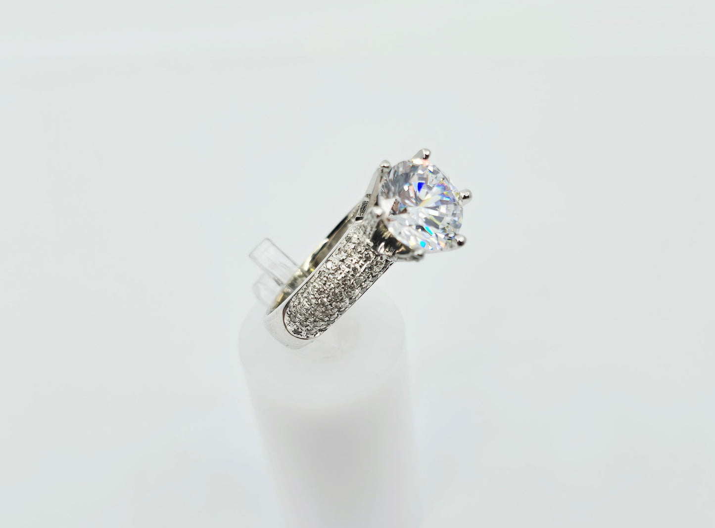 14K White Gold Ladies CZ Engagement Ring