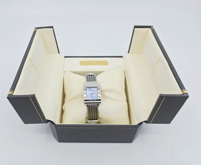 Philippe Charriol Columbus 925 Silver Watch Cable Bracelet MOP Diamond Dial