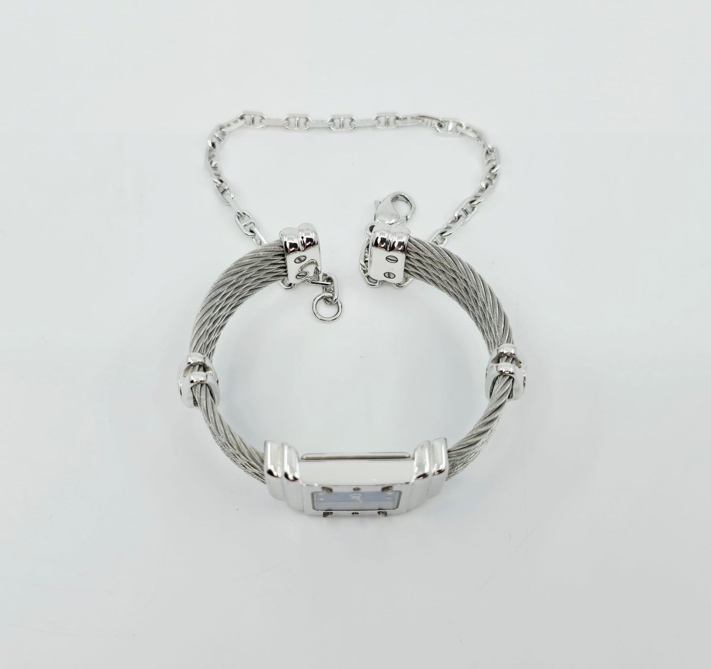 Philippe Charriol Columbus 925 Silver Watch Cable Bracelet MOP Diamond Dial