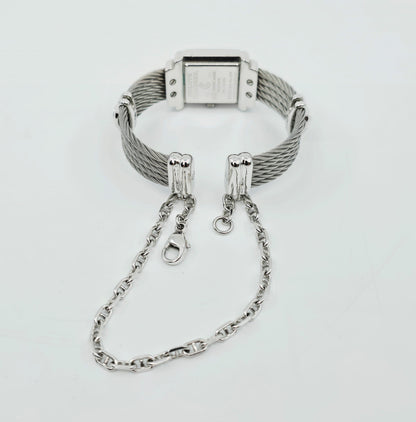 Philippe Charriol Columbus 925 Silver Watch Cable Bracelet MOP Diamond Dial