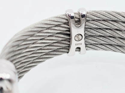 Philippe Charriol Columbus 925 Silver Watch Cable Bracelet MOP Diamond Dial