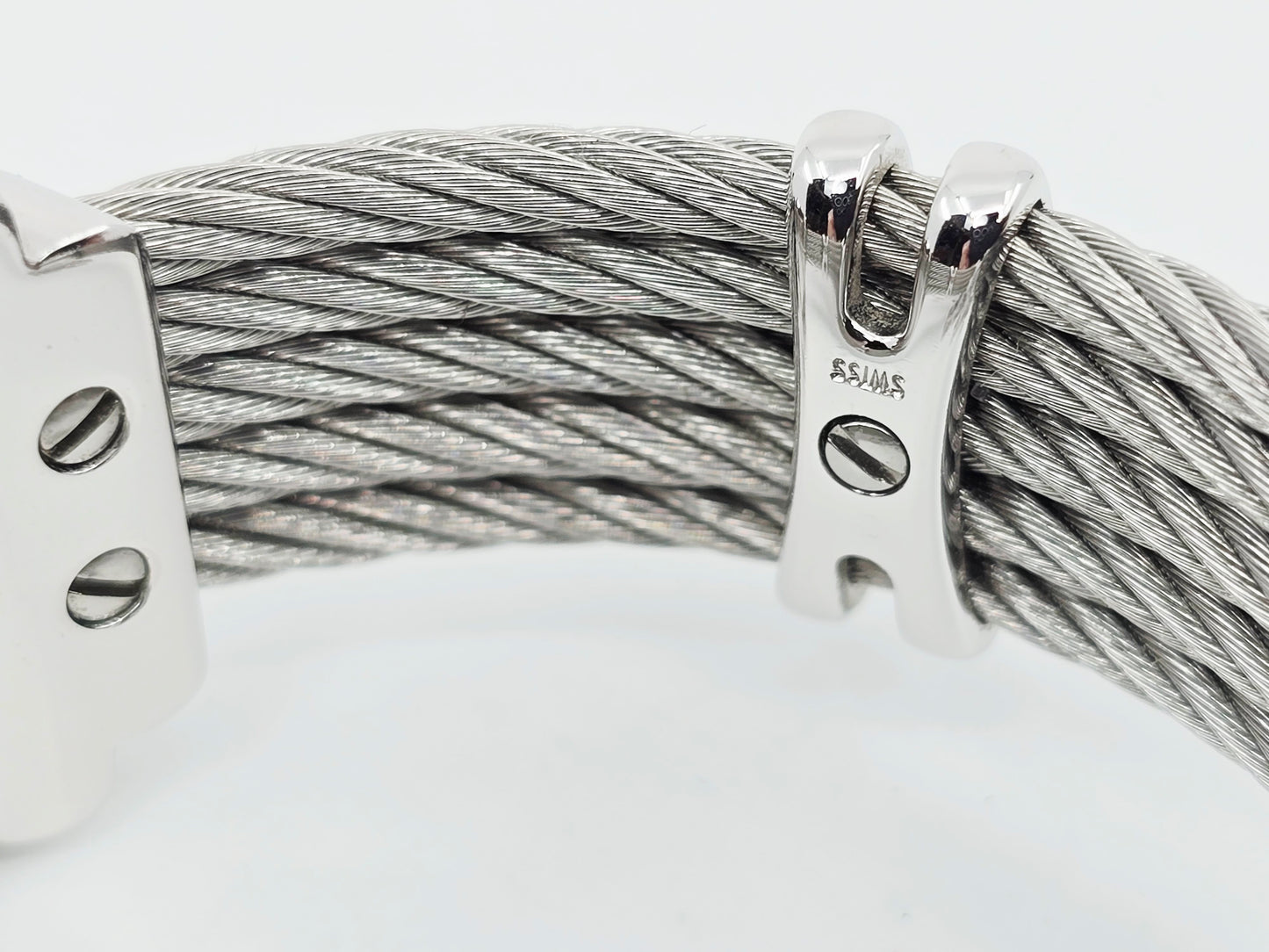 Philippe Charriol Columbus 925 Silver Watch Cable Bracelet MOP Diamond Dial