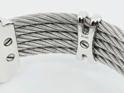 Philippe Charriol Columbus 925 Silver Watch Cable Bracelet MOP Diamond Dial