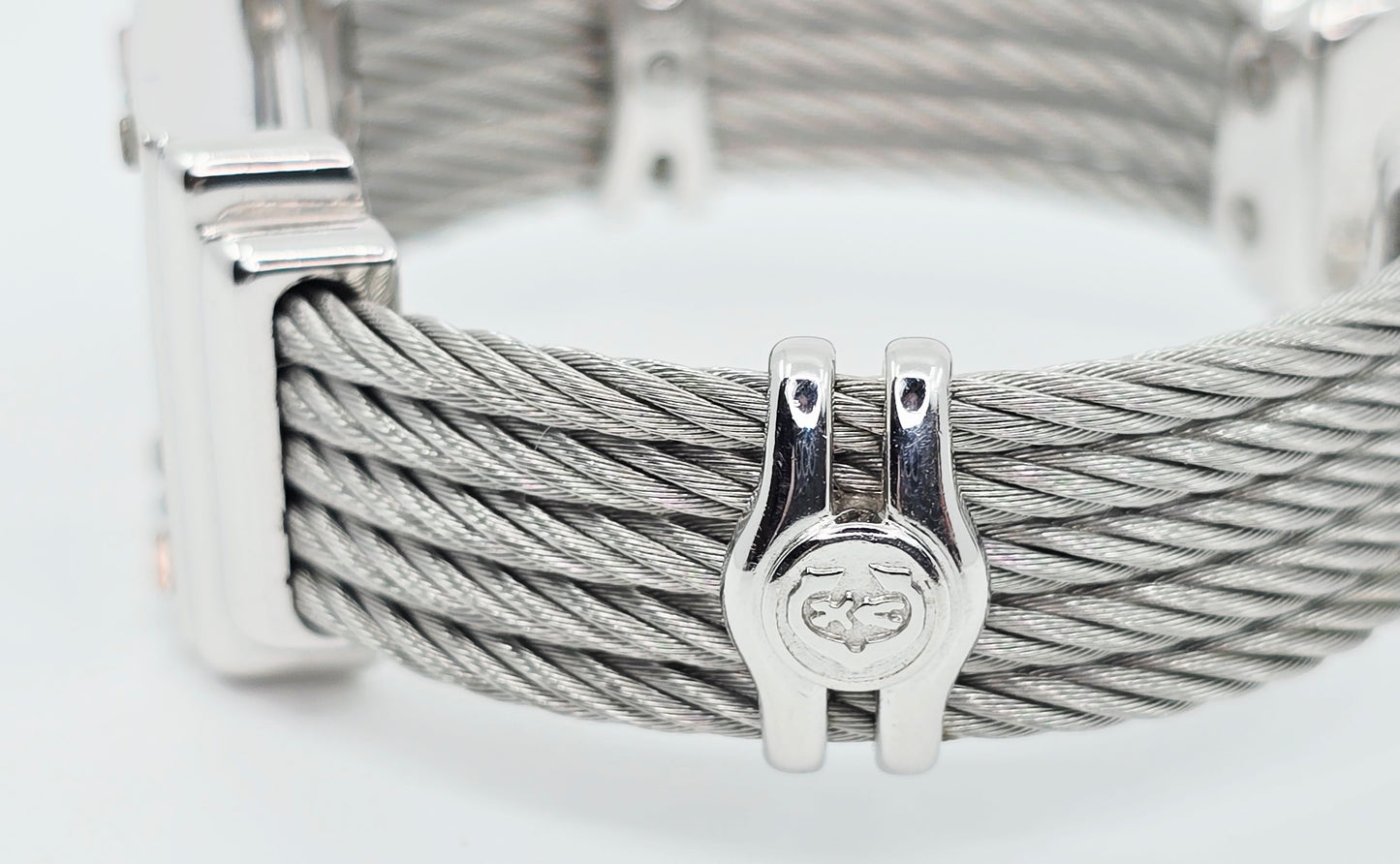 Philippe Charriol Columbus 925 Silver Watch Cable Bracelet MOP Diamond Dial