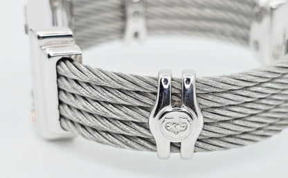 Philippe Charriol Columbus 925 Silver Watch Cable Bracelet MOP Diamond Dial
