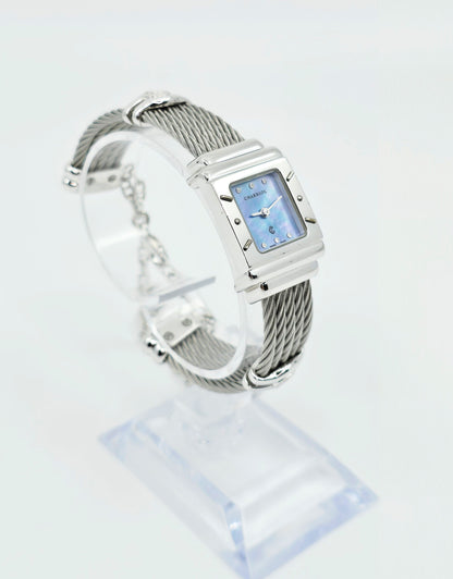 Philippe Charriol Columbus 925 Silver Watch Cable Bracelet MOP Diamond Dial