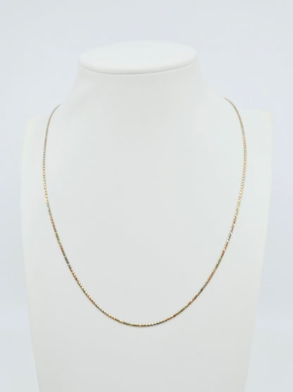 14K Tri Tone Gold Serpentine Link Chain Necklace