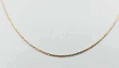 14K Tri Tone Gold Serpentine Link Chain Necklace