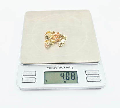 14K Tri Tone Gold Heart Shaped Link Baby Bracelet
