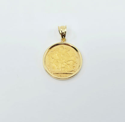1907 United Kingdom Gold Sovereign Coin London King Edward VII Charm Pendant