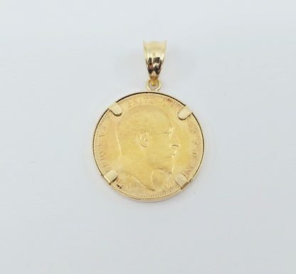 1907 United Kingdom Gold Sovereign Coin London King Edward VII Charm Pendant