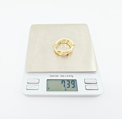 Medium 14K Yellow Gold Hinged Hoop CZ Earrings