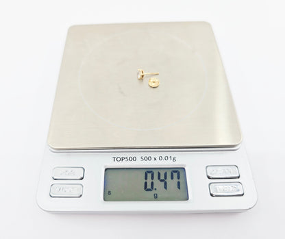 Single 14K Yellow Gold Round Cut Diamond Stud Earring