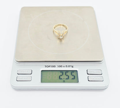 10K Yellow Gold Diamond Horse Shoe Ring