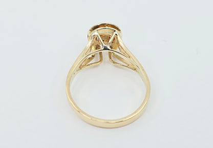 10K Yellow Gold Diamond Horse Shoe Ring