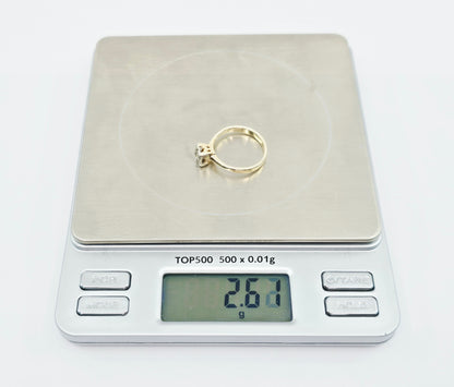10K Two Tone Gold Solitaire Diamond Engagement Ring