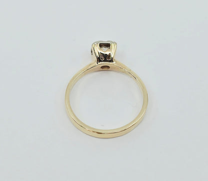 10K Two Tone Gold Solitaire Diamond Engagement Ring