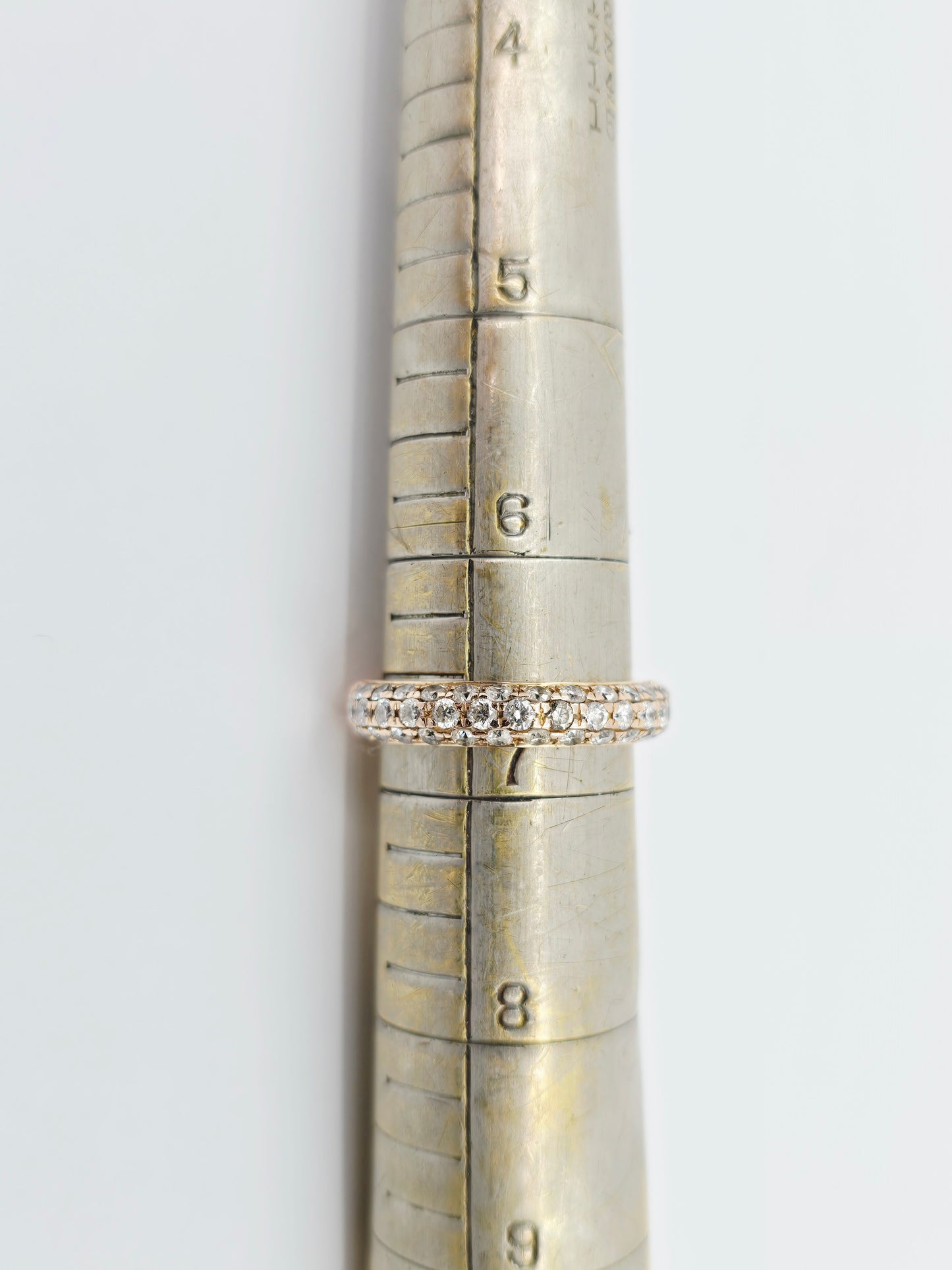 18K Rose Gold Round Cut Diamond Cluster Ring