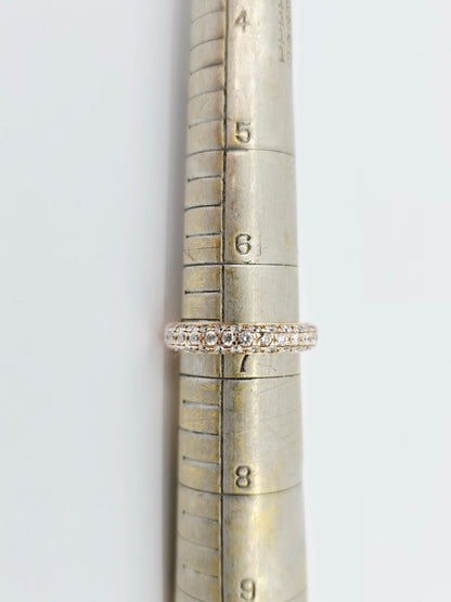 18K Rose Gold Round Cut Diamond Cluster Ring