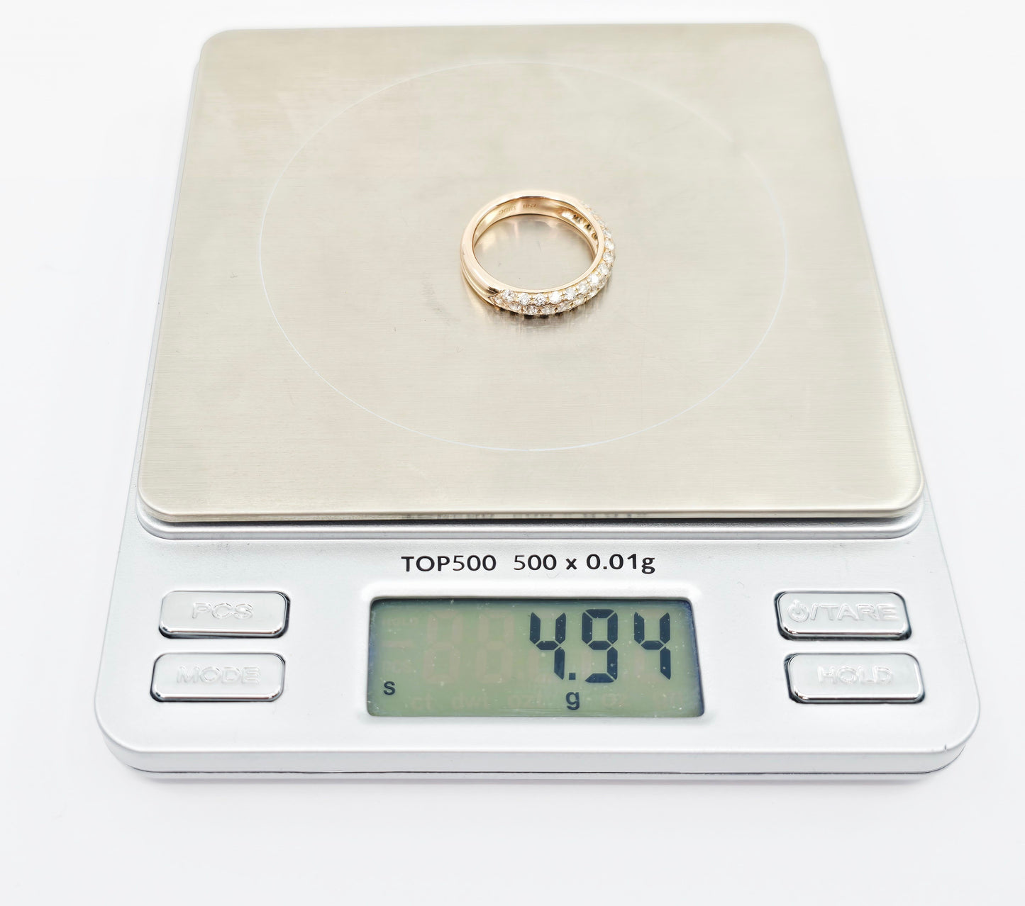 18K Rose Gold Round Cut Diamond Cluster Ring
