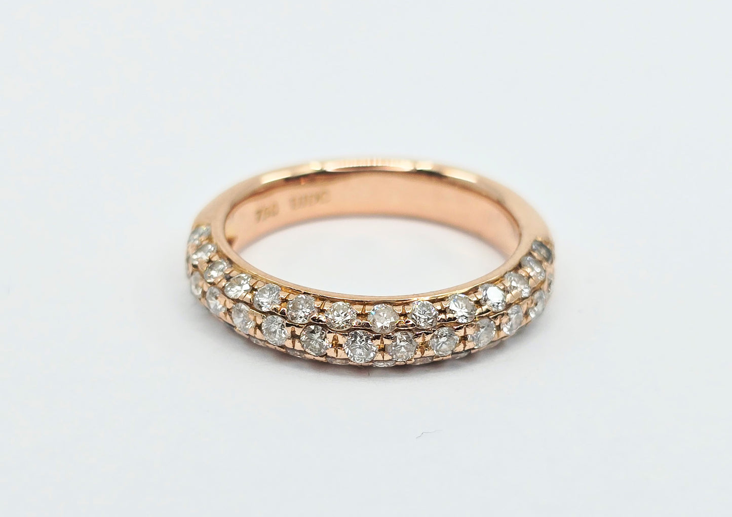 18K Rose Gold Round Cut Diamond Cluster Ring