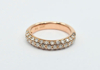 18K Rose Gold Round Cut Diamond Cluster Ring