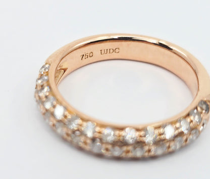 18K Rose Gold Round Cut Diamond Cluster Ring