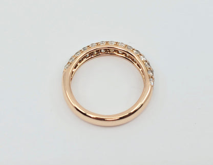 18K Rose Gold Round Cut Diamond Cluster Ring