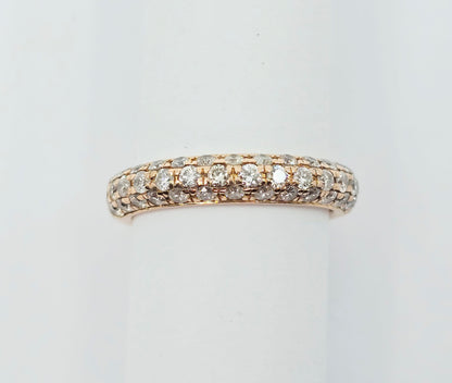 18K Rose Gold Round Cut Diamond Cluster Ring